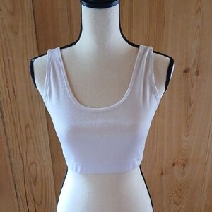 Yandy White Sleeveless Fitted Tank Crop Top